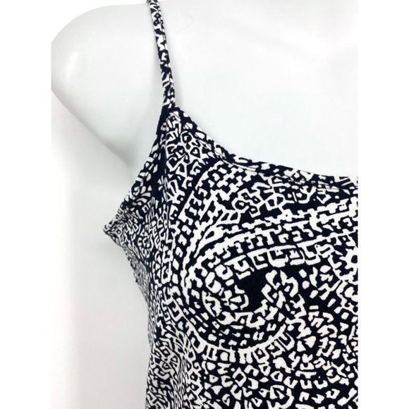 Ann Taylor Loft black and white paisley print camisole tank top - Picture 2 of 4